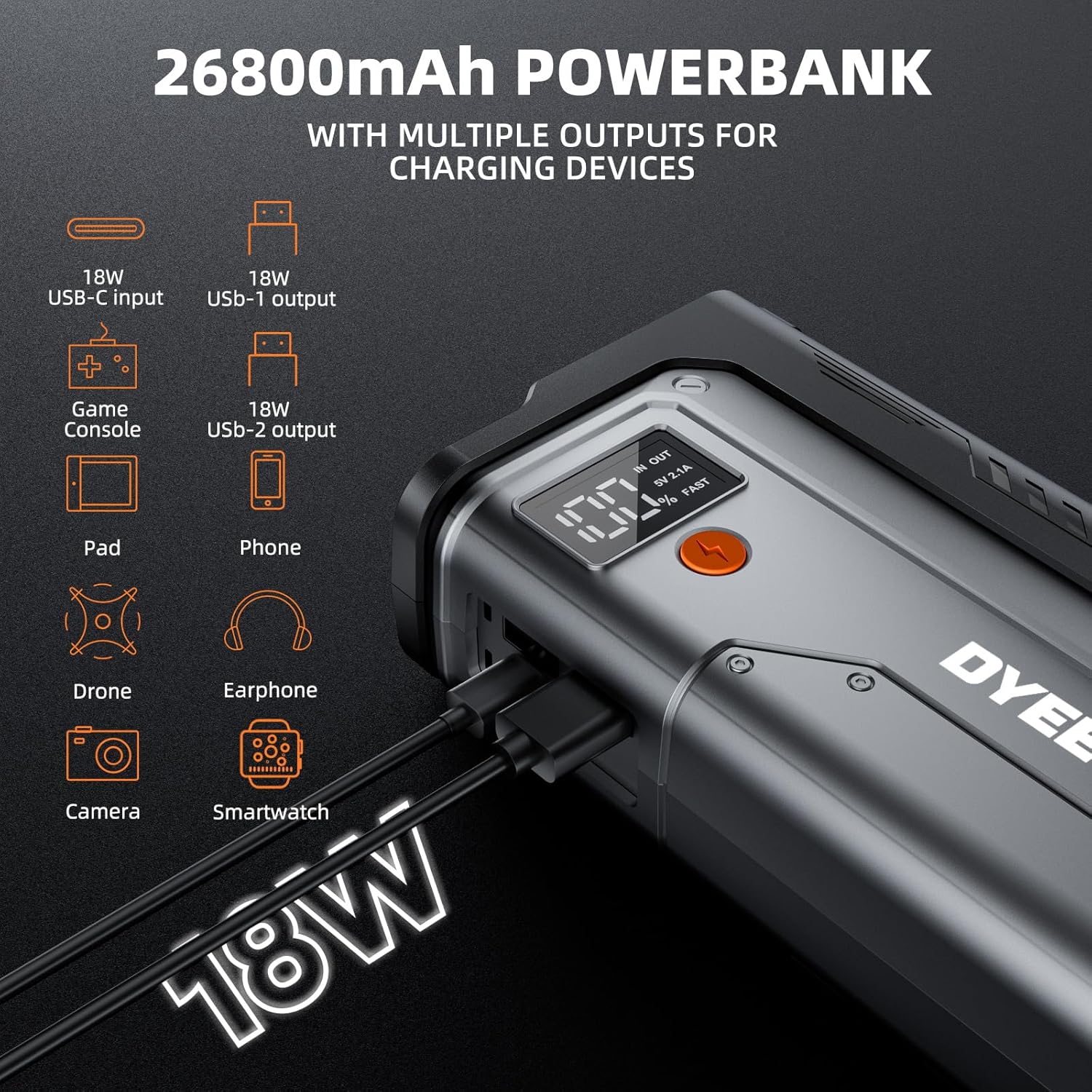 DYEETIC 7000A Jump Starter for All Gas & Diesel