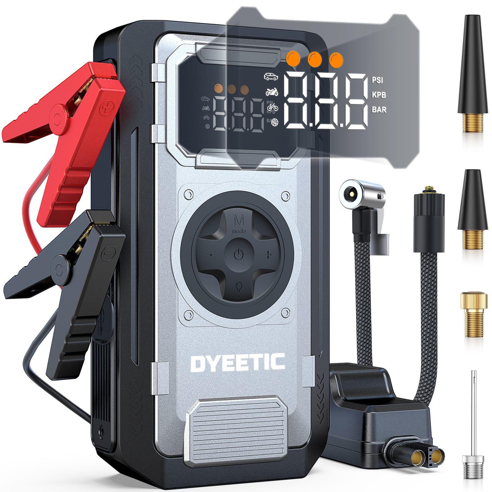 DYEETIC Car Jump Starter 5000A with Air Compressor