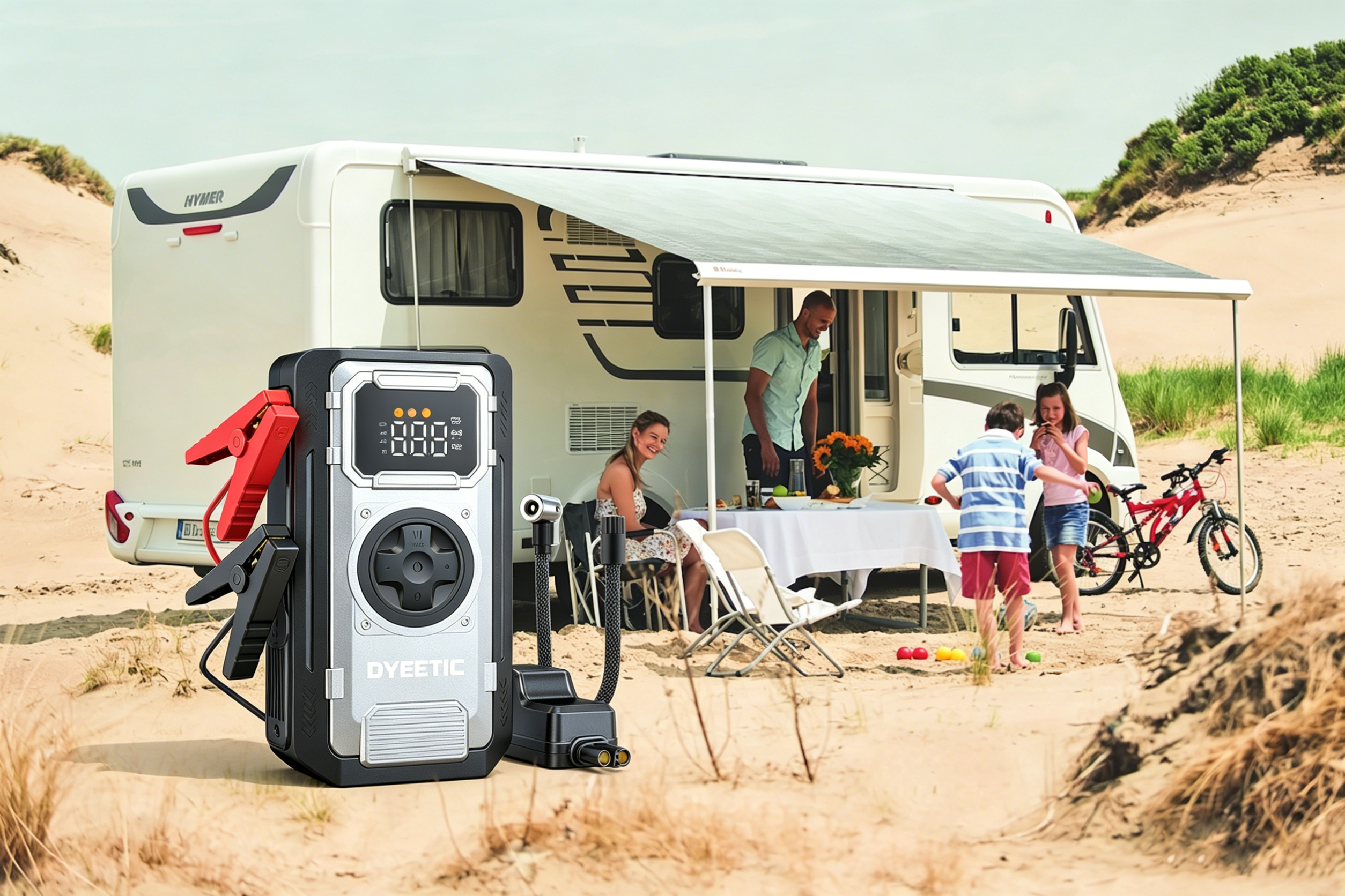 Use your portable car jump starter for camping: start dead cars, power lights, charge devices, and inflate gear. Never let dead batteries ruin your trip!