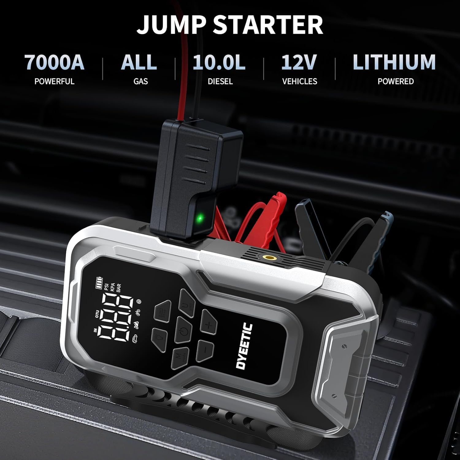 DYEETIC 7000A Jump Starter with 150PSI Air Compressor