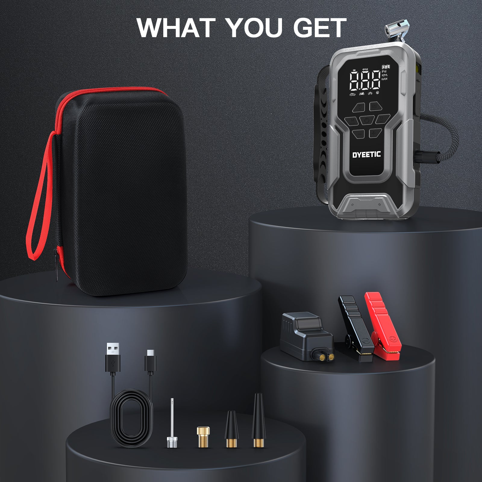 DYEETIC 7000A Jump Starter with 150PSI Air Compressor