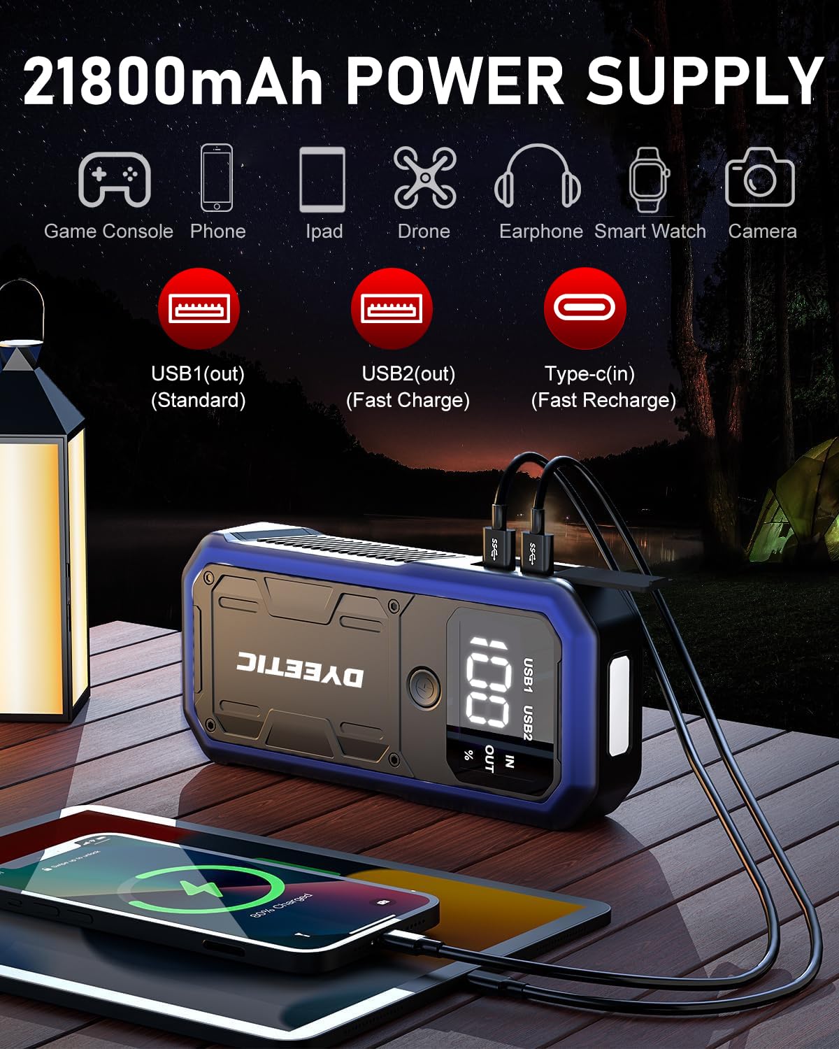 DYEETIC 3500A Car Jump Starter | 10L Gas 8L Diesel