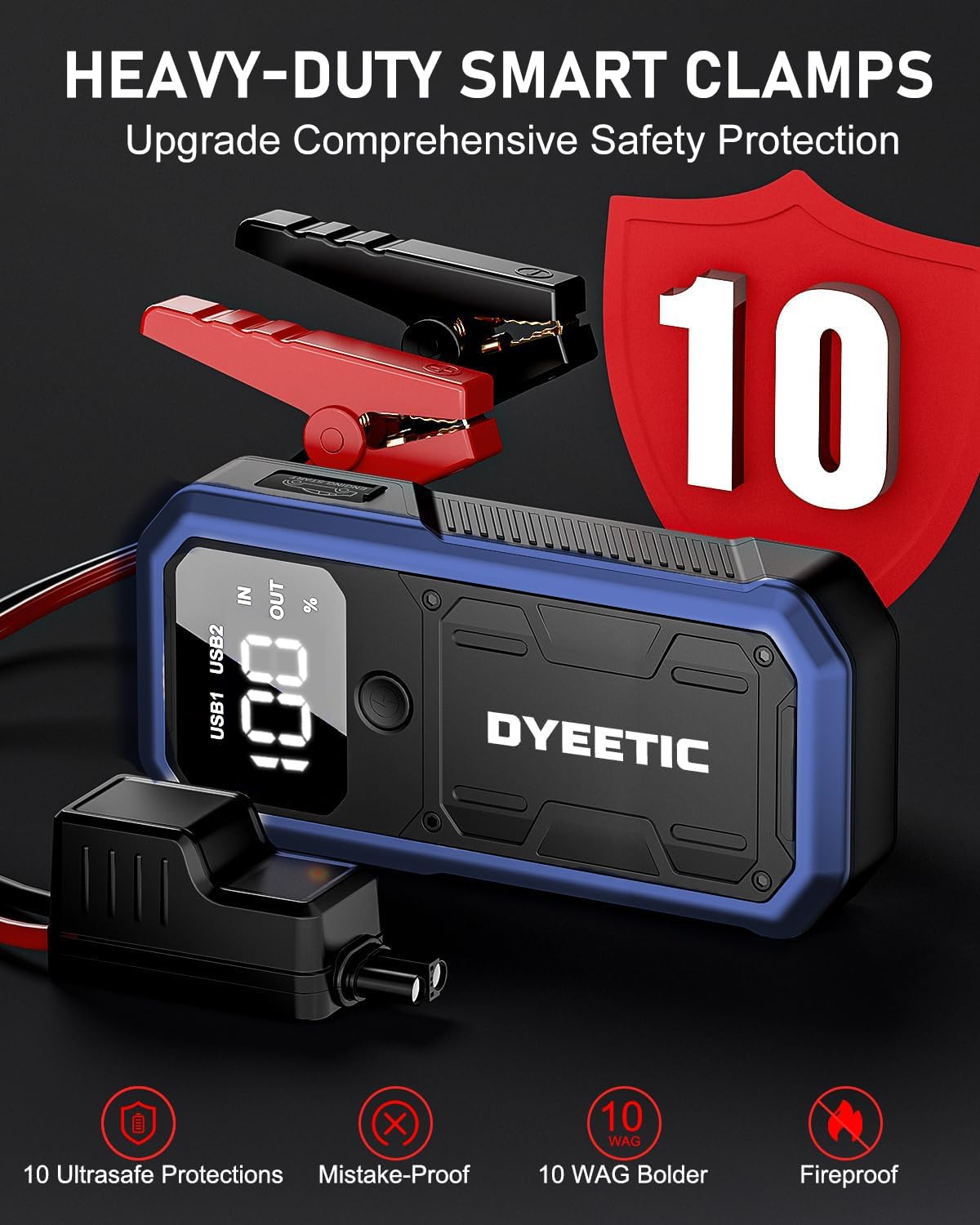 DYEETIC 3500A Car Jump Starter | 10L Gas 8L Diesel