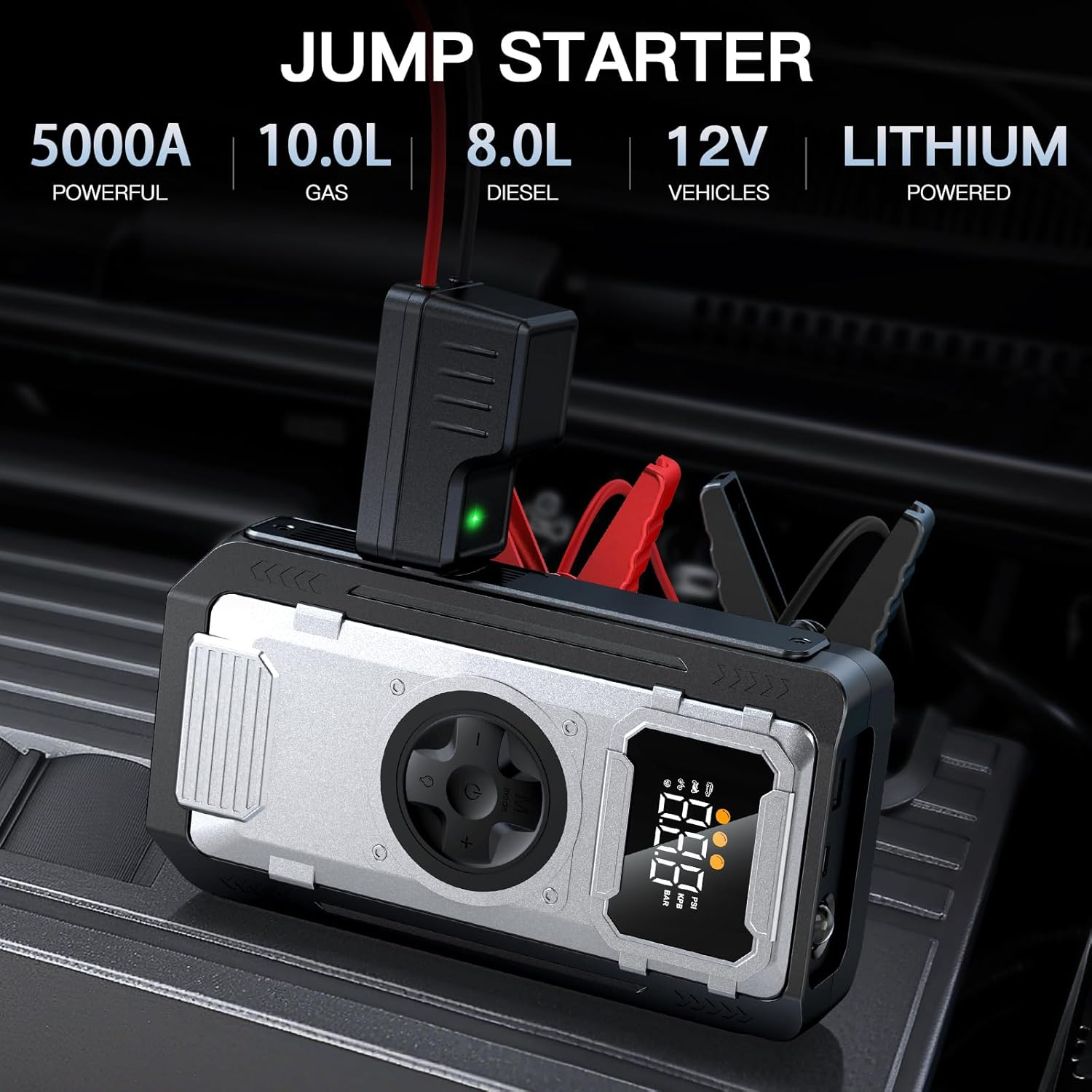 DYEETIC Car Jump Starter 5000A with Air Compressor